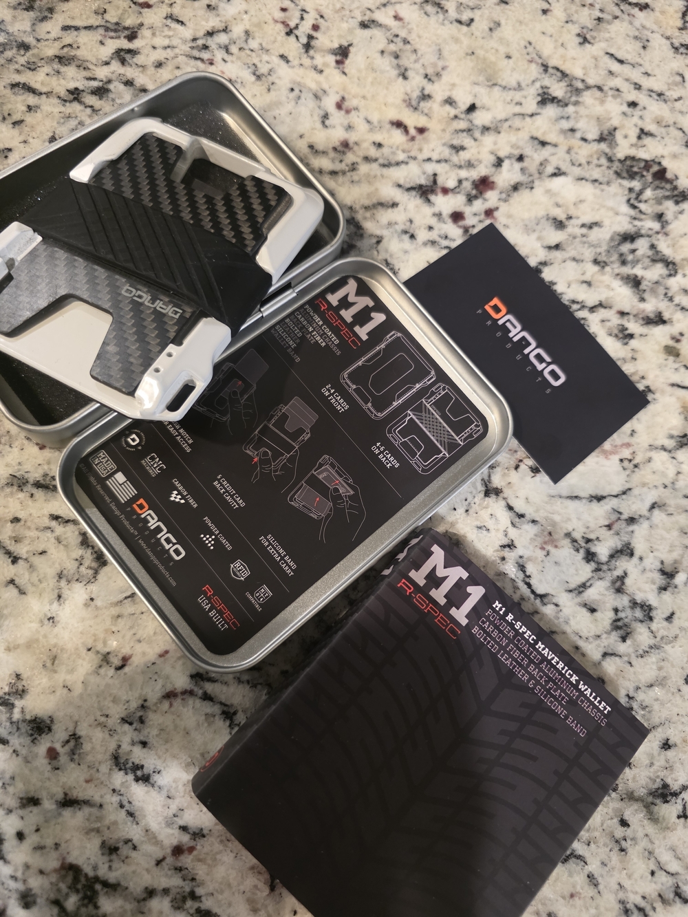 Dango M1 R-SPEC Carbon Fiber & Silver Tactical Wallet